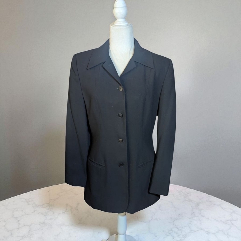 Banana Republic Made In Italy Long 100% Wool Old Money Quiet Luxury Blazer Sz 10